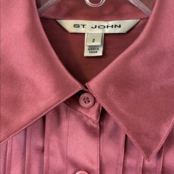 St. John Vintage Silk Button Up Shirt Dusty Rose Pink NWOT Size 2 - Picture 2 of 9